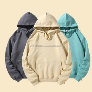Sudaderas con capucha unisex personalizadas para hombre, sudaderas de invierno de algodón liso de gran tamaño, técnica bordada en blanco a granel de talla grande - Product Image 3