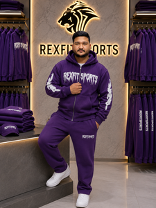เสื้อฮู้ดซิปแบบเต็มตัว REXFITSPORTS 2026 รุ่นสั่งทำพิเศษ สีม่วง สำหรับทุกเพศ ผลิตจากผ้าฝ้ายผสมโพลีเอสเตอร์ ผ้าฟลีซ สไตล์สตรีทแวร์ เหมาะสำหรับออกกำลังกายและสวมใส่ลำลอง - Product Image 4