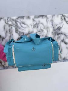 Sac à dos élégant en cuir sculpté, couleur turquoise, en fourrure de cheval, unisexe, magnifique sac à dos de créateur - Product Image 5