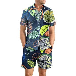 New Latest Oem Custom Print New Hawaiian Beach Wear Men's Wholesale Shirts Shorts Set 2pcs Set Shirt And Shorts For Men - Product Image 5