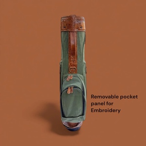 Handmade Full Grain Hide <b>Golf</b> Club Carrier Zipper Closure Mens Seniors Luxury Sports Travel Holdall - Product Image 5