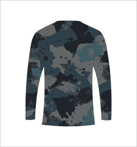 เสื้อตกปลาแห้งเร็วลายพรางสีน้ำเงินเข้มแขนยาวแบบซับลิเมชั่น - Product Image 6