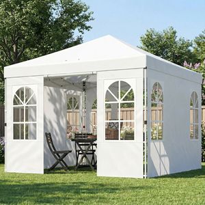 Tenda a Baldacchino Bianca 9.6 X 9.6 ft con Pareti Laterali, Montaggio Istantaneo con Un Solo Tocco, Protezione UPF50+, Riparo Portatile - Product Image 2