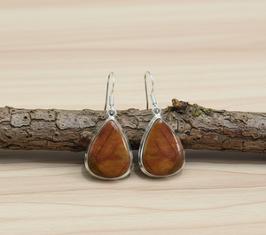<b>Top</b> Quality Moroccan Seam Agate Teardrop Earrings 925 <b>Silver</b> Rose Gold Yellow Gold Plated Handmade Boho Gemstone Jewelry Her Men - Product Image 1