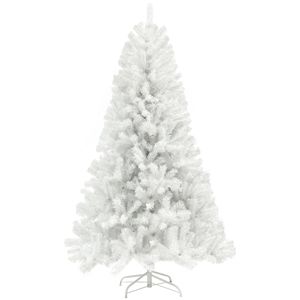 Albero di Natale Artificiale Non Illuminato con Rami Aperti, Base in Acciaio Bianco per Decorazioni Natalizie Casa e Ufficio - Product Image 1