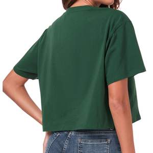 T-shirt court oversize pour femme en coton 100% avec logo personnalisé, coupe décontractée, idéal pour l'été – Vente en gros, fabrication OEM - Product Image 3