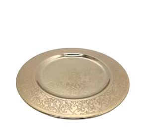 Round Gold Metal Charger Plate with Beaded Design Glam Table Setting Party Dishes metal charger plate - Product Image 6