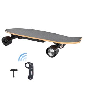 Planche à roulettes électrique avec une autonomie maximale de 7,5 milles, une vitesse maximale de 13,7 mph, 3 vitesses réglables, planche à roulettes complète en bois - Product Image 1
