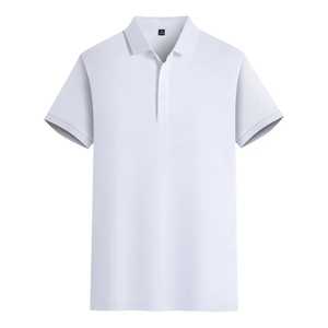 Service OEM spécial – T-shirt homme anti-plis en polyester/coton tricoté 200g, vente en gros, couleur unie, manches courtes, col boutonné, haute qualité - Product Image 3