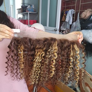 Human Hair Wigs Super Double Drawn Raw Vietnamese Hair Vendor <b>Curly</b> Lace Front Wig Virgin Human Hair <b>Extension</b> for Women - Product Image 6