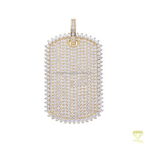 Pendentif d'identité entièrement serti de pierres en argent sterling avec un éclat de moissanite brillant - Product Image 2