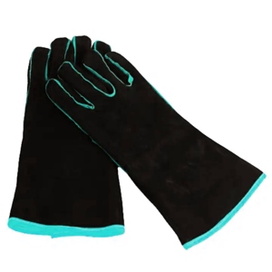 Guantes de Soldador de Cuero Vacuno Reforzado, Protección Industrial de Seguridad Laboral, Resistentes al Fuego, Duraderos, Anti-Calor y Chispas - Product Image 2