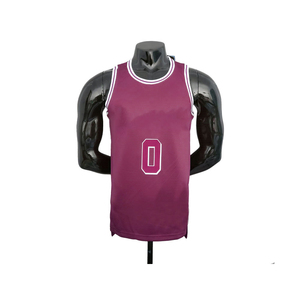 Maillot de basketball bordeaux personnalisé pour hommes avec logo, sublimation, bordure rayée blanche, en maille, vêtements de sport, fabricant OEM en gros - Product Image 1