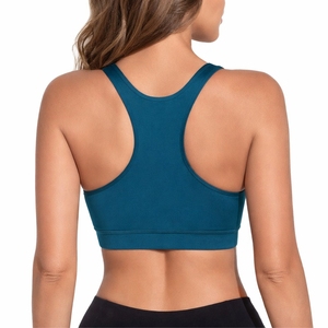 เสื้อชั้นในกีฬาสำหรับผู้หญิง สีเขียวอมฟ้า แบบ Racerback รองรับแรงกระแทกสูง น้ำหนักเบา ระบายอากาศได้ดี เหมาะสำหรับออกกำลังกาย ฟิตเนส และชุดกีฬา - Product Image 2