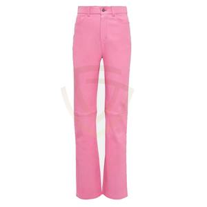 Pantalones de Cuero para Mujer de Alta Calidad, Cintura Media, Transpirables, con Frente Plano y Elásticos - Product Image 1