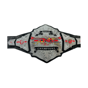 เข็มขัดแชมป์โลกทีม TNA - เข็มขัดกีฬาแบบปรับแต่งได้พร้อมรายละเอียดสีเงิน - ของสะสมระดับพรีเมียมสำหรับแฟนๆ TNA - Product Image 1