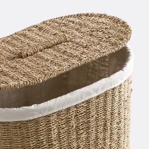 Panier à linge ovale en jonc de mer tressé, fait main, panier de rangement, vente en gros, écologique, fabriqué au Vietnam - Product Image 2