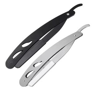 Folding Straight Razor Stainless Steel Single Blade <b>Shaver</b> for <b>Face</b> Hair Detailing Gold Black Silver Colors - Product Image 4