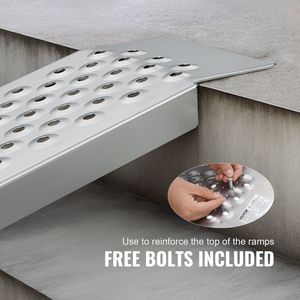 Rampes de chargement portables en aluminium de 47,2 x 8,5 pouces, durables, avec trous antidérapants, design compact pour un rangement facile, lot de 2 - Product Image 5