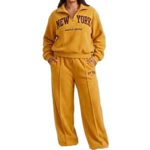 Nuevo Conjunto Deportivo para Mujer, Top Corto de Felpa de Algodón de Alta Calidad, Pantalones Anchos de Corte Regular, Estilo Casual, Impermeable - Product Image 2