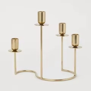 Support à bougies en métal moderne, élégant, pour table, centre de table, décoration intérieure - Product Image 3
