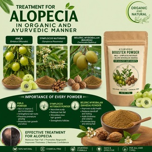 Poudre Bio Naturelle Végane Stimulante de Croissance Capillaire Amla Neem Bhringraj Moringa pour Cheveux Bouclés et Abîmés - Product Image 4