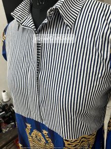 Vestido Camisero Tipo Bata para Mujer, Estampado de Tigre a Rayas de Algodón, Vestido Largo con Parches, Ropa Casual para Uso Diario - Product Image 4