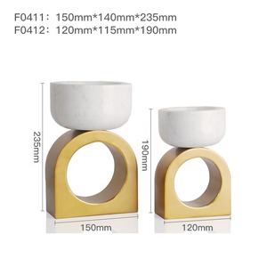 Candelabro de decoración Interior de mármol sólido, soporte de vela con Base de Metal para decoración del hogar, diseño a la moda - Product Image 6