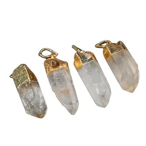 Ожерелье-подвеска с гальваническим покрытием из грубого хрусталя, поставщик ожерелья-чакры, подвеска из кристаллов Ханифа