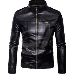 Chaqueta de Cuero de Moda con Cuello Alto para Hombre, al Mejor Precio, Chaqueta de Cuero Genuino, Parka, Hecha en Pakistán - Product Image 1