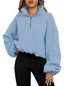 Polyester/Cotton Terry Winter <b>Women's</b> <b>Sweatshirts</b> 3D Embroidery Badge Hip Hop Style Custom OEM Baggy Design - Product Image 2