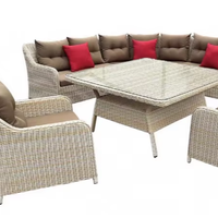 Canapé d'extérieur imperméable, protection solaire, mobilier de loisirs en rotin, combinaison table et chaises pour balcon et terrasse
