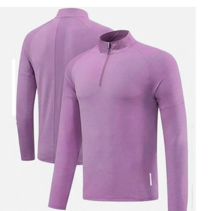 Zip-Up Top Stand Collar Slim Fit Solid Color Sporty Gym <b>Compression</b> Under Base Layer Shirts Tops Running Clothes Jogging Wear - Product Image 1