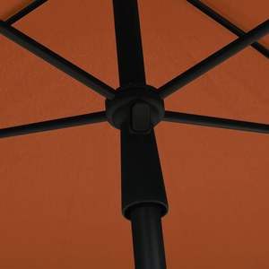 Grand parasol de jardin inclinable en acier, avec base, en polyester terracotta - Product Image 5