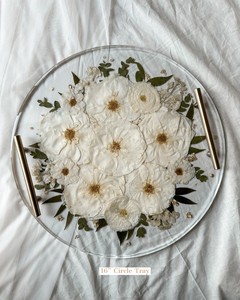 Resin <b>Circle</b> <b>Tray</b> with Preserved Bridal Bouquet Flowers Wedding Resin Serving <b>Tray</b> Single Piece With extra Premium Quality - Product Image 6