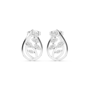 ต่างหูเพชรทรงกลมทองคำขาว 14K เพชรเพาะเลี้ยงสำหรับผู้หญิง สวมใส่ในงานปาร์ตี้ เพชรเพาะเลี้ยงใหม่ - Product Image 5