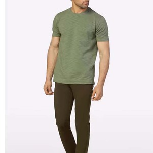 เสื้อยืดคอกลมแขนสั้นผู้ชาย สีพื้น ผ้าฝ้ายเจอร์ซีย์ 100% ทรงปกติ สวมใส่สบาย เป็นมิตรกับสิ่งแวดล้อม ระบายอากาศได้ดี - Product Image 1