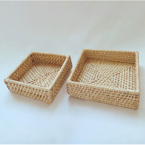 Bandeja de Servir de Ratán Tradicional Hecha a Mano de Primera Calidad, con Asas de Madera Maciza, Bandeja Decorativa de Fibra Natural para Té y Café - Product Image 4