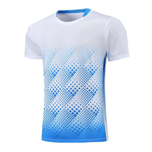 High Quality Custom <b>Tennis</b> Uniform Short Sleeve Crew Neck Front Customized Logo 100% Polyester Quick Dry Breathable OEM Service - Product Image 5