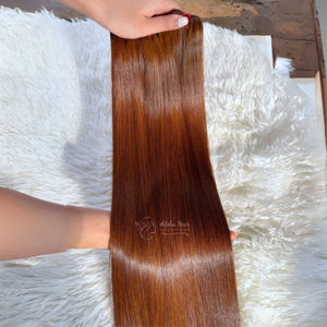 Extensiones de cabello humano recto de hueso de color castaño duradero, pelucas delanteras de encaje suave y sedoso, paquetes de cabello crudo vietnamita - Product Image 5