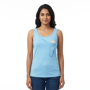 Débardeur d'allaitement pour femme enceinte, haut sans manches de maternité, haut double couche à col rond sans manches pour femme enceinte - Product Image 6