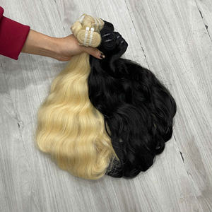 Extensions de cheveux naturels bruts vietnamiens blonds 613 de qualité supérieure, tissages de cheveux ondulés naturels, doux et soyeux - Product Image 3
