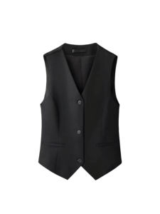 Gilet élégant en laine pour femme avec boucles métalliques, nouvelle collection 2026, idéal pour les costumes printemps/été - Product Image 2