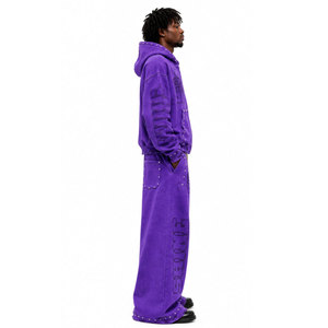 Survêtements pour hommes de haute qualité fabriqués en usine, fournisseur direct, vêtements de jogging, survêtements oversize pour hommes, survêtements évasés pour hommes - Product Image 3