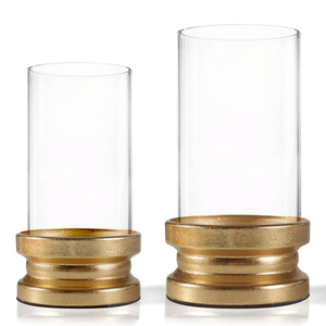 <b>Brass</b> <b>Lantern</b> With Clear Glass Cylinder And Gold Handle For Home Decoration Hurricane Candle Holder On Sale - Product Image 4
