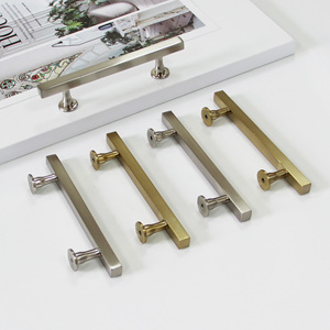 Poignées de meubles de luxe carrées en alliage de zinc, poignées de tiroir et de placard, finition or et argent, fabricant - Product Image 2