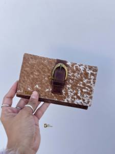 Belle pochette en cuir de fourrure de vachette marron pochette portefeuille sac à main à la mode Offre Spéciale cadeau pour les femmes - Product Image 3