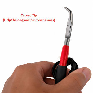 Pince à bec courbé de haute qualité en acier inoxydable pour soudure de bijoux permanents, outils de fabrication de bijoux personnalisables - Product Image 2