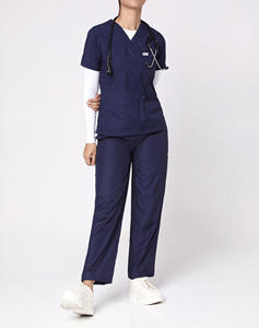 Ensemble de combinaisons médicales unisexes en gros pour hôpital, pharmacie, clinique – Tenues de travail et uniformes d'infirmière à manches courtes en polyester - Product Image 1