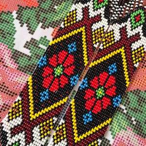 Collar Gerdan Ucraniano Único con Cuentas y Flores de Verano, Collar de Cuentas Tejidas, Collar de Cuentas Ucraniano, Collar de Cuentas Nativas - Product Image 6